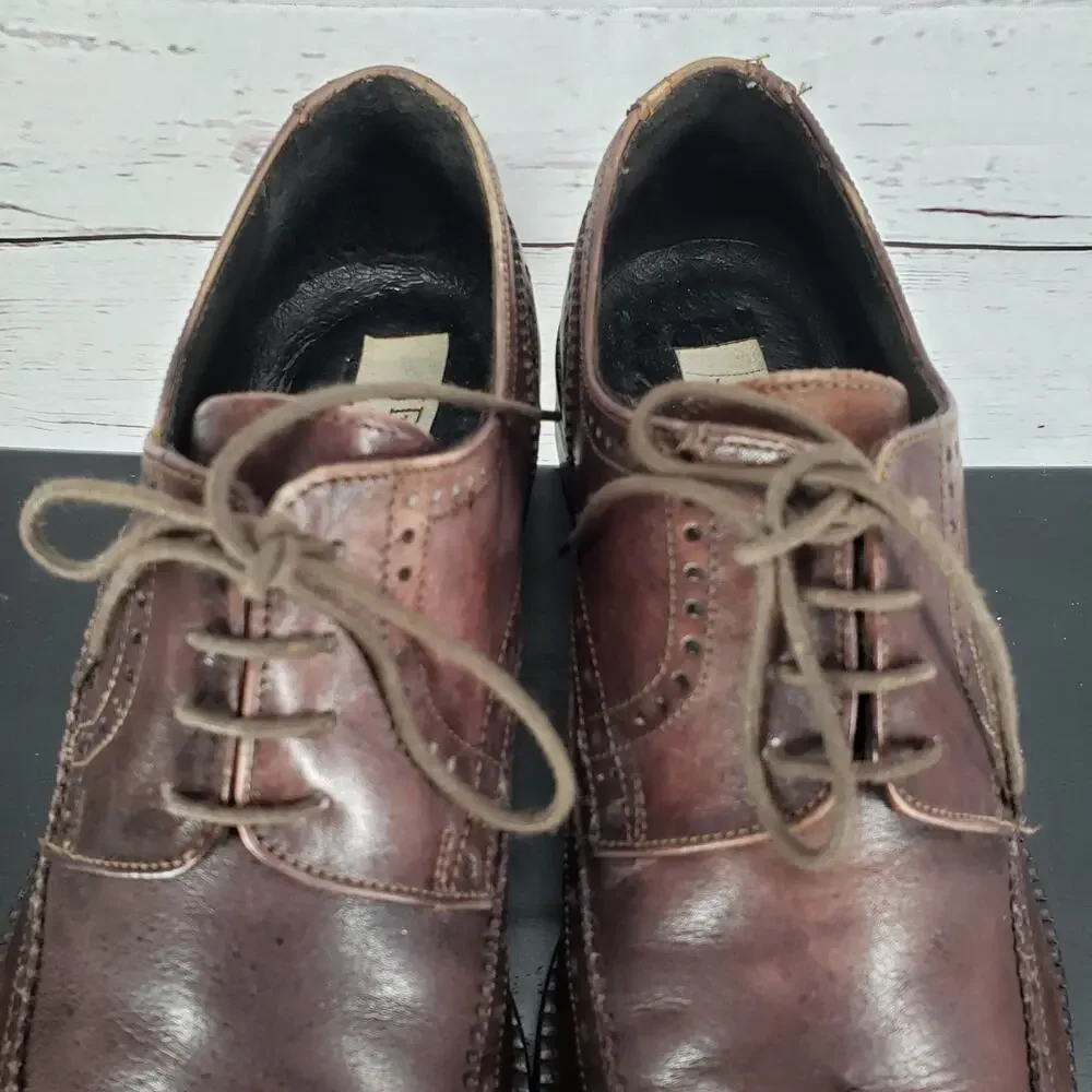 JD Marvin Made in Italy Men's Brown Vibram Oxford Shoes Size 43 EU